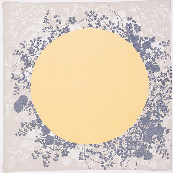 Furoshiki Flower & Moon - Chirimen, 70x70cm - Image 2