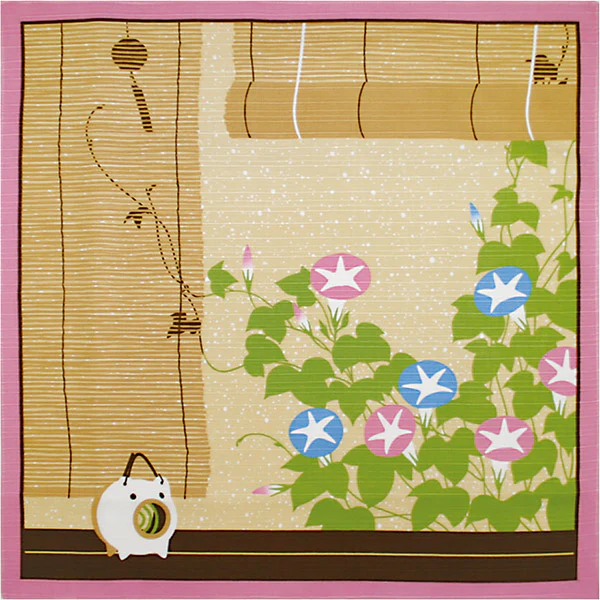 Furoshiki Katori Buta - Summer Morning, 50x50cm - Image 2