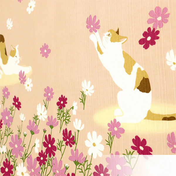 Furoshiki Kobu - Chat & Fleur de Cerisier, 50x50cm - Image 2