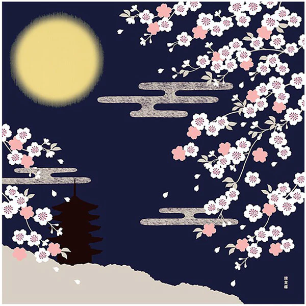 Furoshiki Kobu - Sakura Moon, 50x50cm