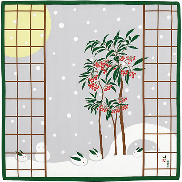 Furoshiki Kofu - Manryo & Snow Rabbit, 50x50cm