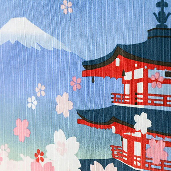 Furoshiki Kofu - Spring Five Story Pagoda Fuji, 50x50cm - Image 2