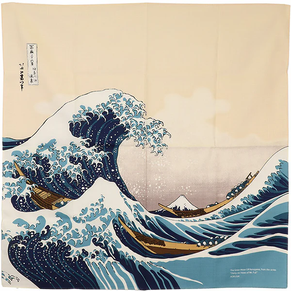 Furoshiki La Vague de Kanagawa - Hokusai, 70x70cm - Image 2