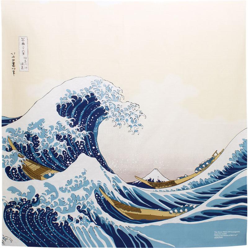Furoshiki La Vague de Kanagawa - Hokusai, 104x104cm - Image 2
