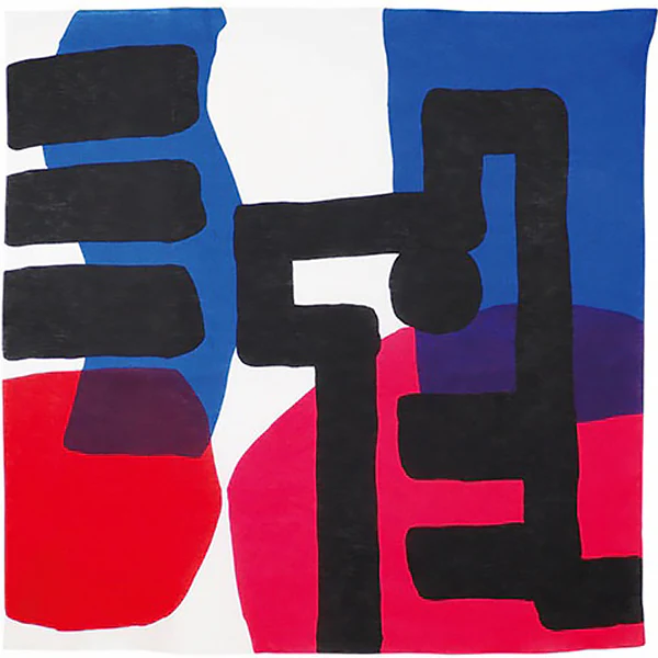 Furoshiki Lin Masaru Suzuki - Zèbre Rose & Bleu, 100x100cm - Image 2