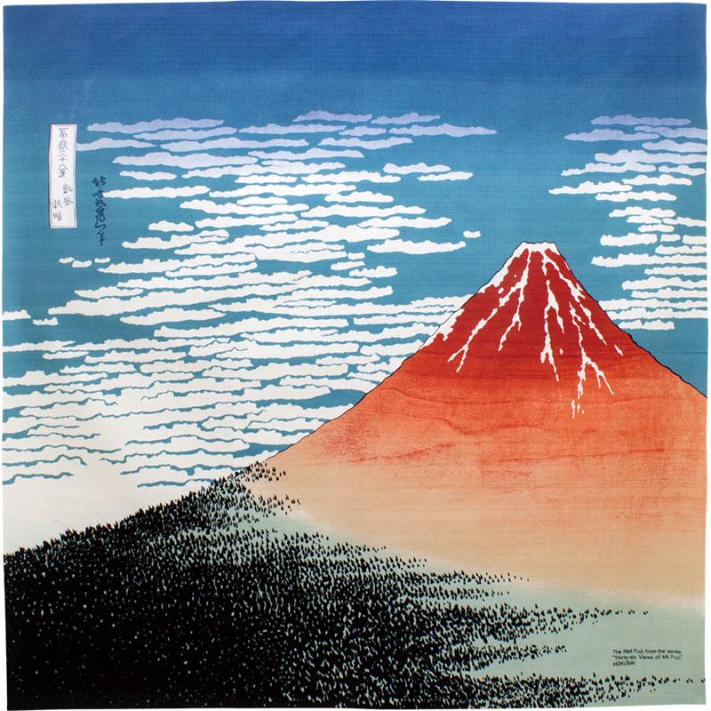 Furoshiki Mont Fuji - Hokusai, 104x104cm - Image 2