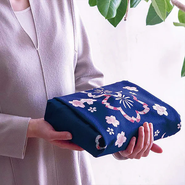 Furoshiki Sakura By Night - Chirimen, 68x68cm