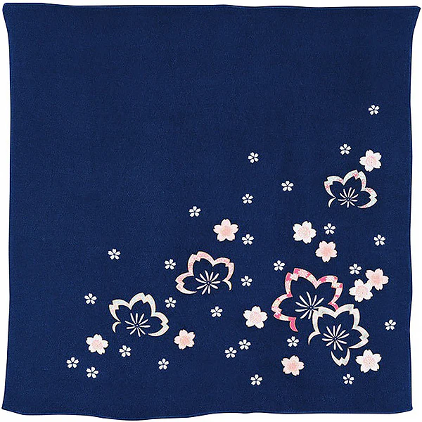 Furoshiki Sakura By Night - Chirimen, 68x68cm - Image 2