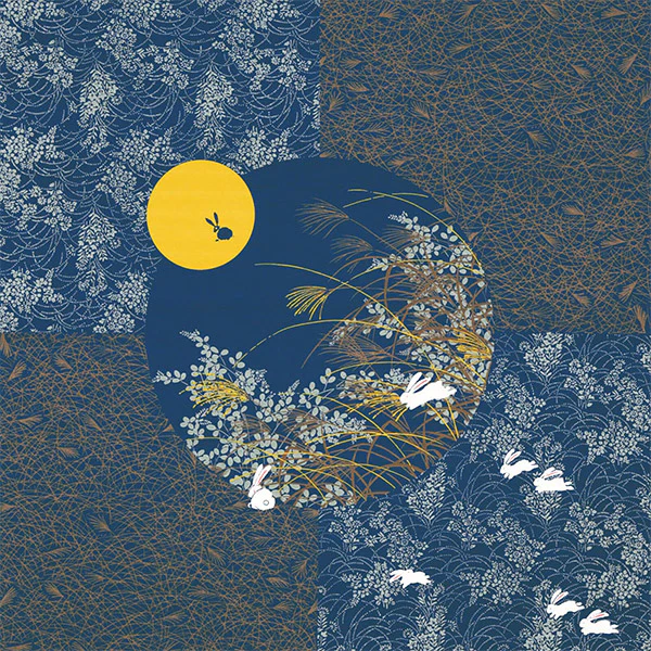 Furoshiki Usagi Moon, 118x118cm - Image 2