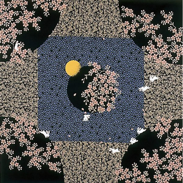 Furoshiki Usagi Sakura By Night, 50x50cm