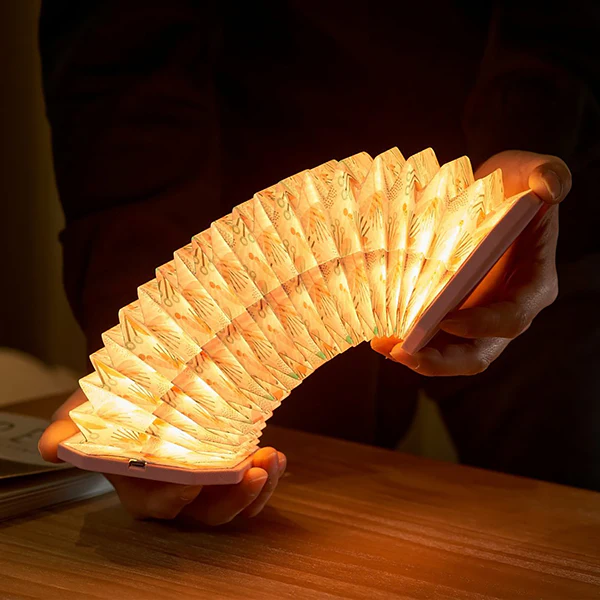 Smart Accordion - Lampe Accordéon Velours, Fleuri Rose - Image 3