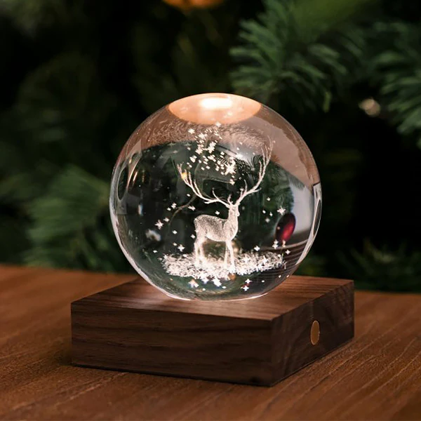Lampe Amber Crystal - Cerf, Noyer