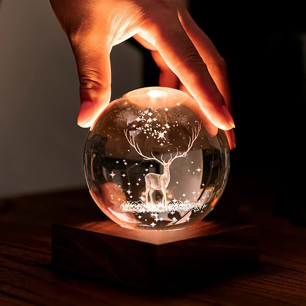 Lampe Amber Crystal - Cerf, Noyer - Image 3