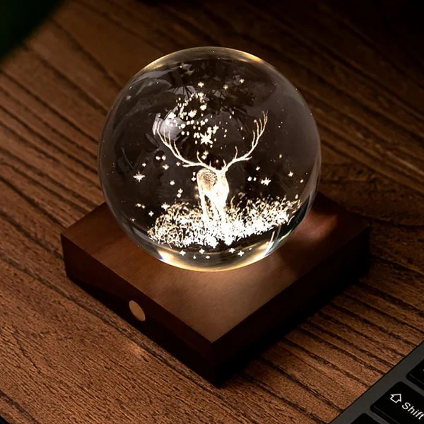 Lampe Amber Crystal - Cerf, Noyer - Image 5