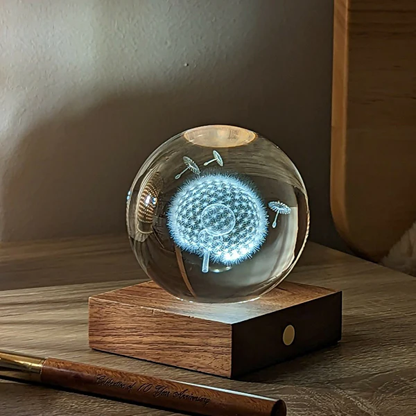 Lampe Amber Crystal - Pissenlit, Noyer - Image 3