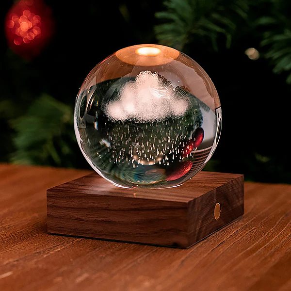 Lampe Amber Crystal - Rain Cloud, Noyer - Image 2