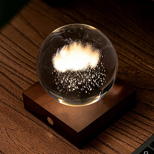 Lampe Amber Crystal - Rain Cloud, Noyer - Image 3