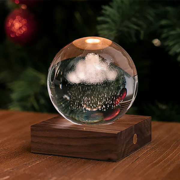 Lampe Amber Crystal - Rain Cloud, Noyer - Image 5