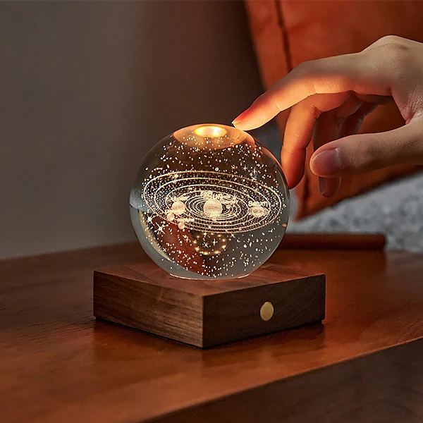 Lampe Amber Crystal - Système Solaire, Noyer - Image 3