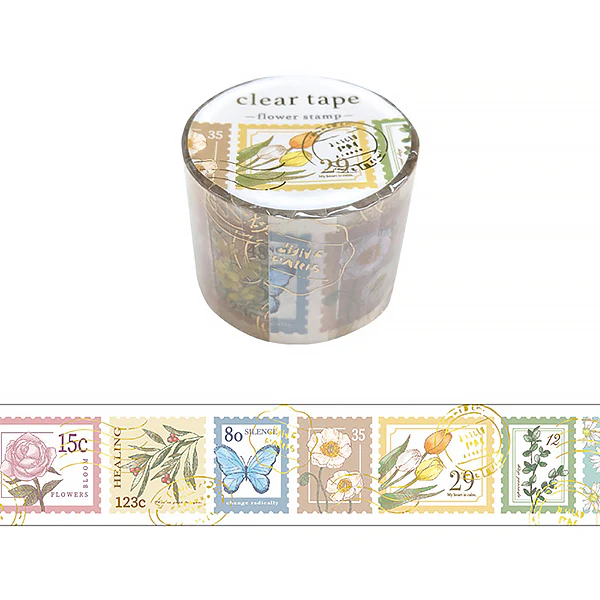 Masking Tape Clear Tape - Flower Stamp