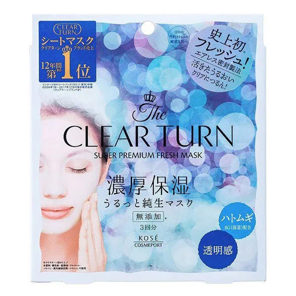 Masque Visage Clear Turn - Clear, Pack de 3pcs