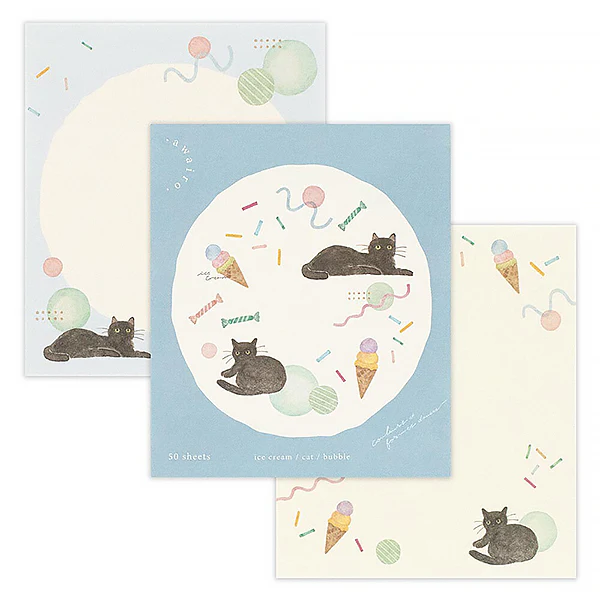 Mémo Pad Awa Iro - Black Cat, 50 Feuilles