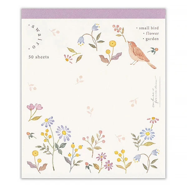 Mémo Pad Awa Iro - Flowers Birds, 50 Feuilles - Image 2