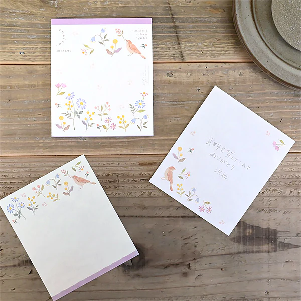 Mémo Pad Awa Iro - Flowers Birds, 50 Feuilles - Image 6
