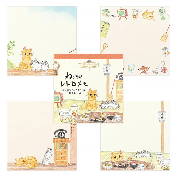 Mémo Pad Chat Nekorobi - Chibi & Meeko, 80 Feuilles - Image 2