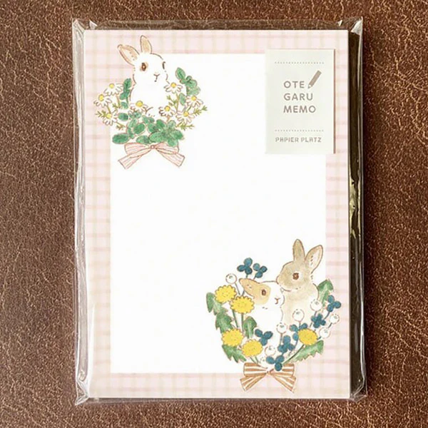 Memo Pad Otegaru - Rabbit Flower, 50 Feuilles