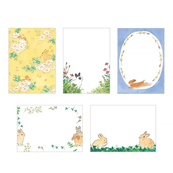 Memo Pad Otegaru - Rabbit Herb & Flower, 50 Feuilles - Image 2