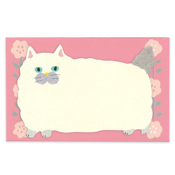 Mini Carte Enveloppe Chat - Fluffy, 5pcs