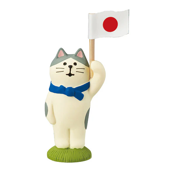 Mini Figurine Chat Supporteur - Drapeau