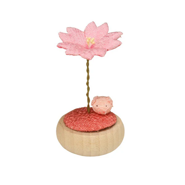 Mini Figurine Sakura - Pig, Bois Naturel - Image 2