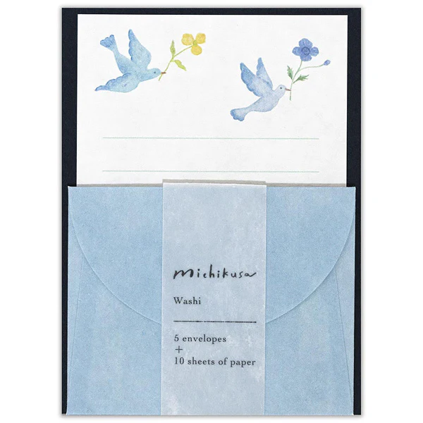 Mini Papier Lettre & Enveloppe Michikusa - Birds