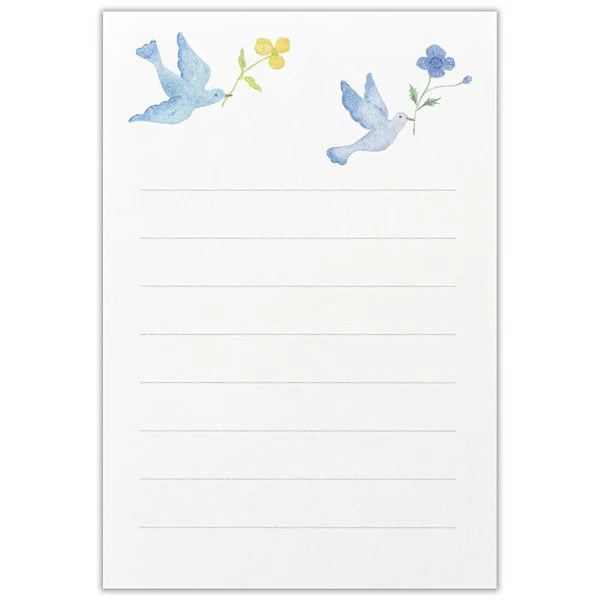 Mini Papier Lettre & Enveloppe Michikusa - Birds - Image 2