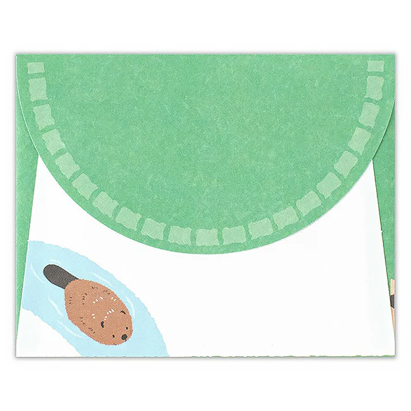 Mini Papier Lettre & Enveloppe Zoo in Animlas - Castor - Image 2
