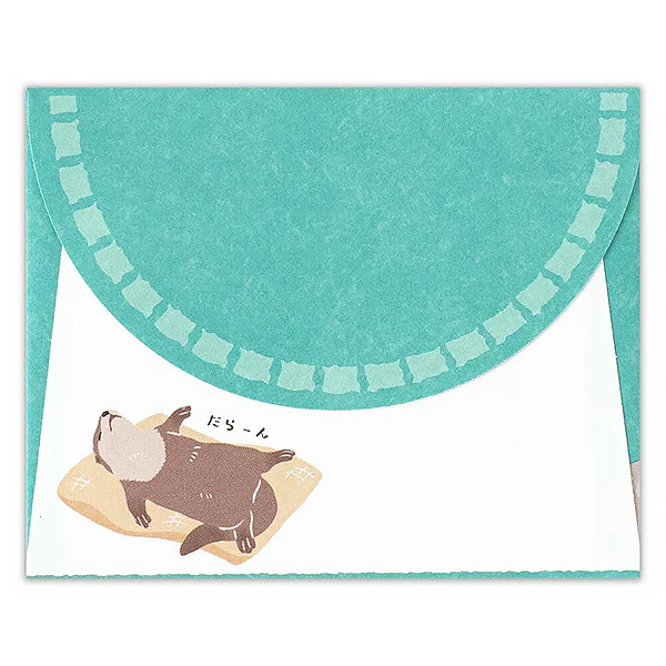 Mini Papier Lettre & Enveloppe Zoo in Animlas - Loutre 02 - Image 2