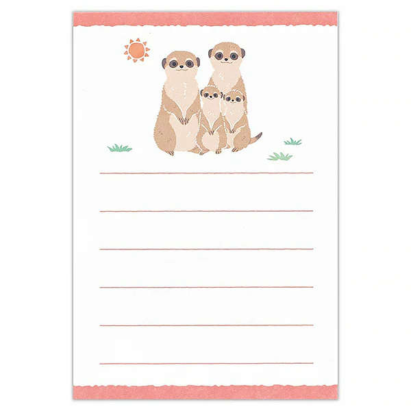 Mini Papier Lettre & Enveloppe Zoo in Animlas - Suricate - Image 2