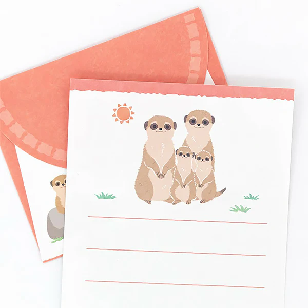 Mini Papier Lettre & Enveloppe Zoo in Animlas - Suricate - Image 5
