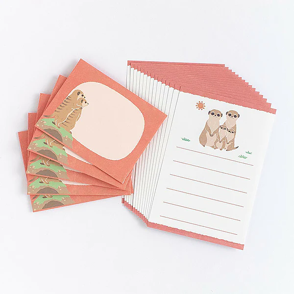 Mini Papier Lettre & Enveloppe Zoo in Animlas - Suricate - Image 6
