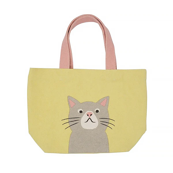 Mini Tote Bag Cat Chan - Yellow, 26x30cm