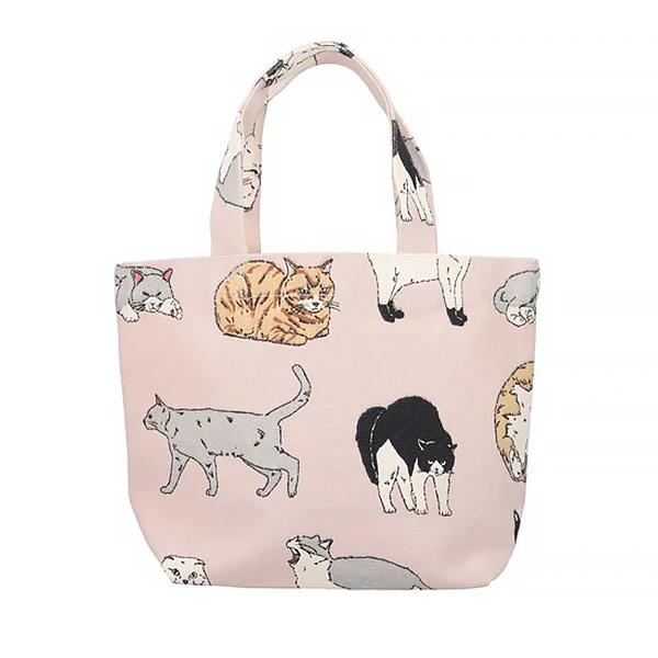 Mini Tote Bag Pink Cat, 20x30cm