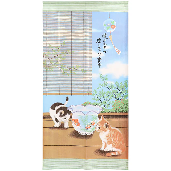Noren Cat & Goldfish, 85x170cm - Image 2