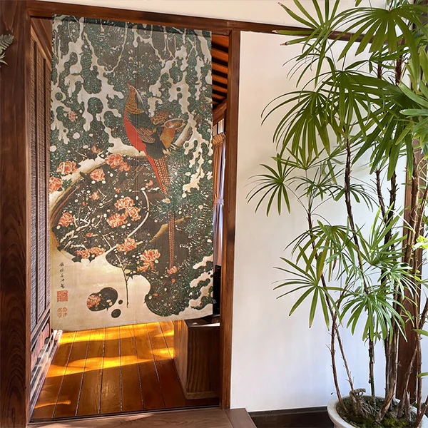 Noren Faisan Sous La Neige - Ito Jakuchu, 85x150cm - Image 2