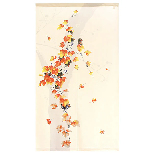 Noren Feuilles Rouges - Collection Tokusen, 85x150cm - Image 2