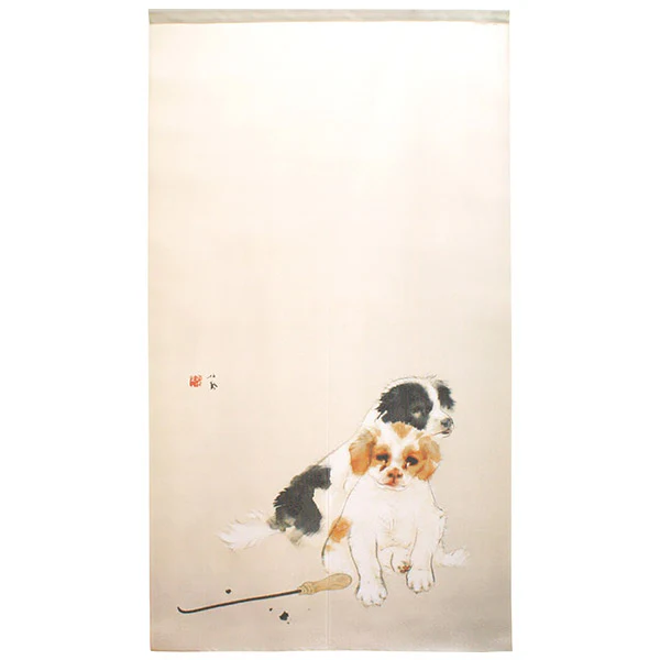 Noren Fireside Puppies - Seiho Takeuchi, 85x150cm - Image 2