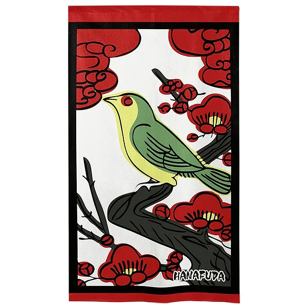 Noren Fleurs de prunier & Rossignol - Hanafuda, 85x150cm - Image 2