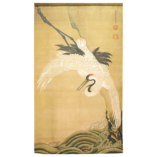 Noren Vague Grue Blanche  - Ito Jakuchu, 85x150cm