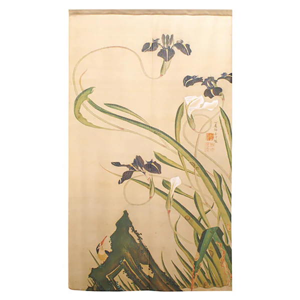 Noren Hirondelle, Fleur et Petits Oiseaux - Ito Jakuchu, 85x150cm - Image 2